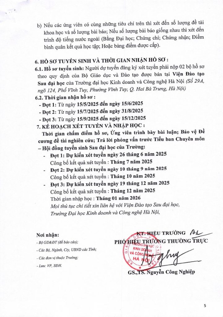 Những thông tin tuyển sinh cơ bản: 5 Những thông tin tuyển sinh cơ bản: 5